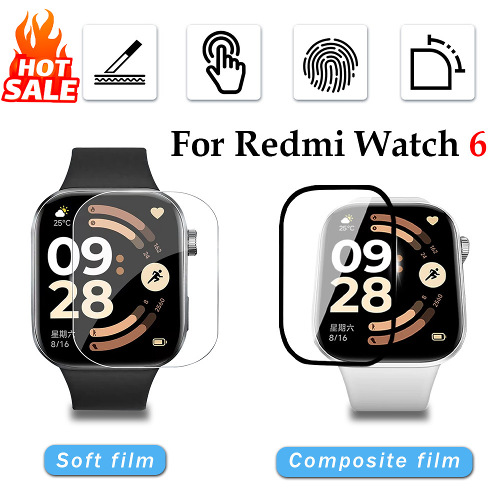 Smartwatch Screen Film - 1-5 ชิ้นฟิล์มนุ่มสำหรับเสี่ยวมี่ เรดมี่ วอทช์ 6 อุปกรณ์เสริมสมาร์ทวอทช์ป้องกันหน้าจอคอมโพสิตฟิล์มแข็งสำหรับเรดมี่