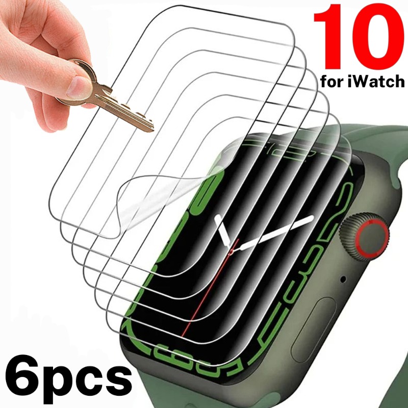 Flexible Tpu Film - ฟิล์มป้องกันหน้าจอชัดเจนแบบ HD 6/4/2ชิ้นสำหรับ iWatch Series 10