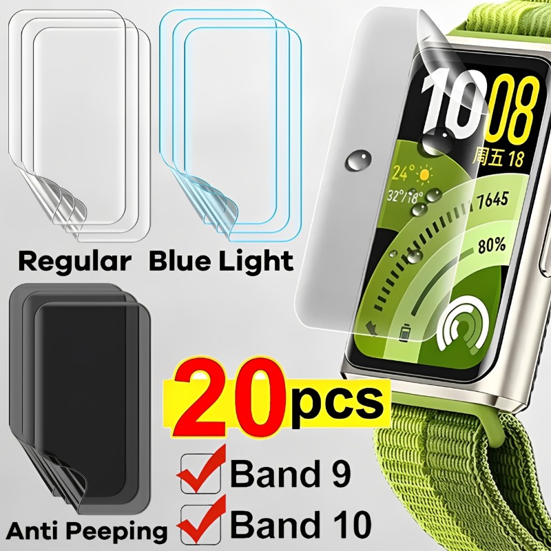 Anti Blue Light Film - ฟิล์มไฮโดรเจลป้องกันสำหรับหัวเว่ยแบนด์ 9 10 ซอฟท์ แอนตี้-สแครช เอชดี/แสงสีฟ้า/ป้องกันการมองลอดหน้าจอสำหรับหัวเว่ยแบนด์