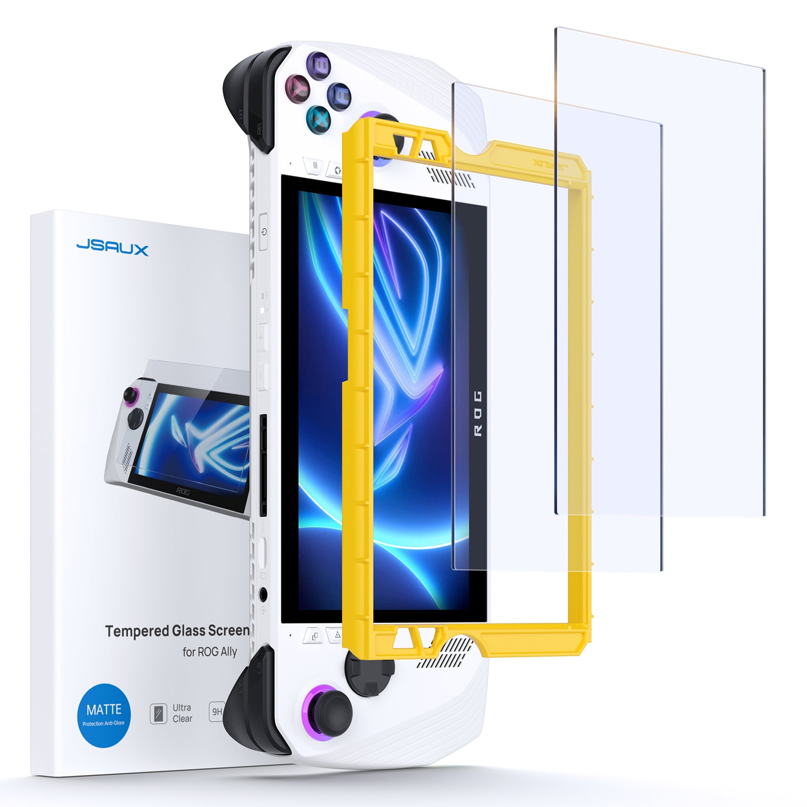 Matte Anti Glare Screen - อุปกรณ์ป้องกันแสงสะท้อน ROG Ally ป้องกันหน้าจอสะท้อนด้านพร้อมฟิล์มกันรอยแบบเต็มพื้นที่สำหรับมือจับเกม Asus ROG