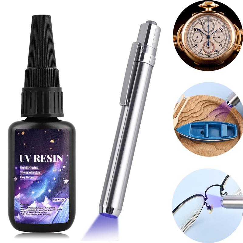 Liquid Uv Glue Kit - ชุดกาวเชื่อมติดด้วยรังสียูวีชุดกาวยูวีแข็งแห้งเร็วสำหรับการเชื่อมงานฝีมือแก้วโลหะไม้