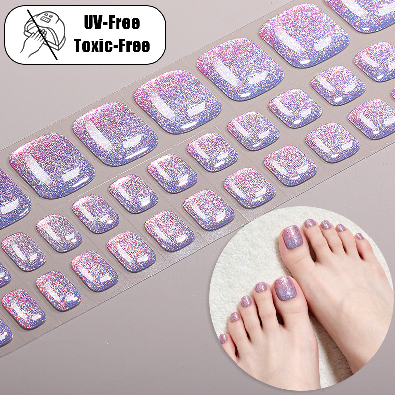 สติกเกอร์ติดเล็บเท้าเจลสีพื้นแ - Full Cover Adhesive บทวิจารณ์และราคา
